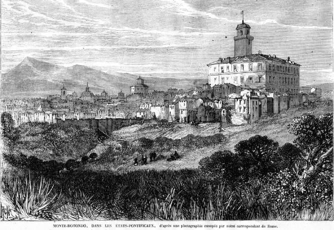 Veduta di Monterotondo - da "L'univers illustré", Parigi 1867
