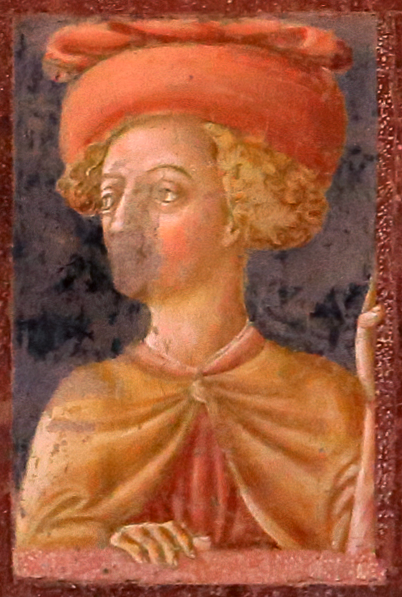 Lorenzo di Pietro- autoritratto.
Dettaglio di un affresco della Collegiata di Castiglione Olona