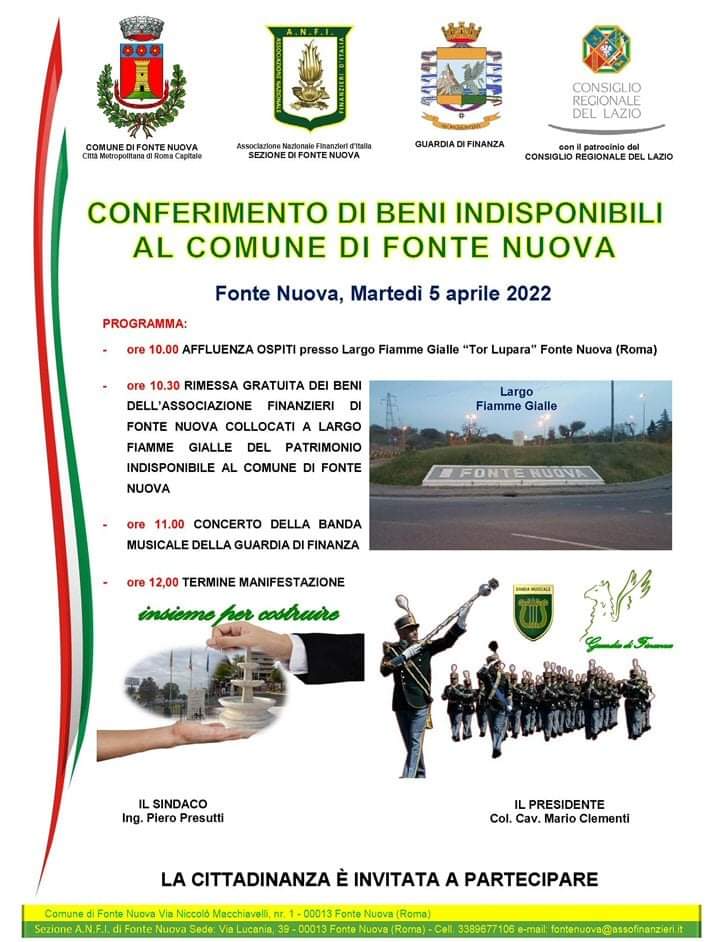 Locandina evento a Fonte Nuova (RM)