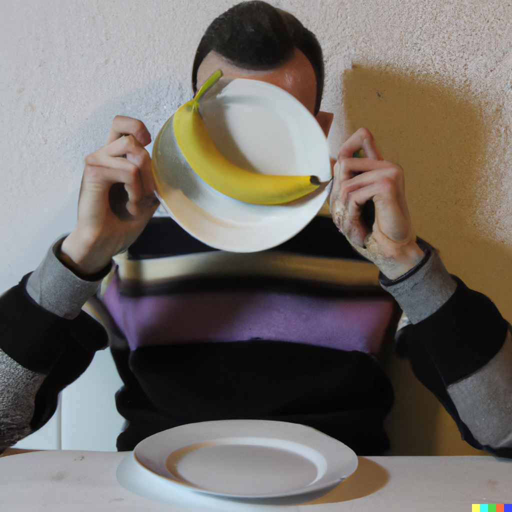 uomo con banana aereo