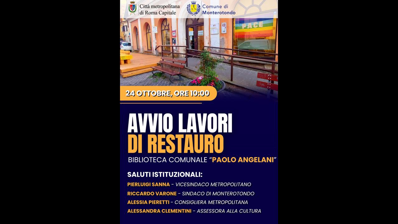 Monterotondo: al via i lavori di restauro della Biblioteca Angelani