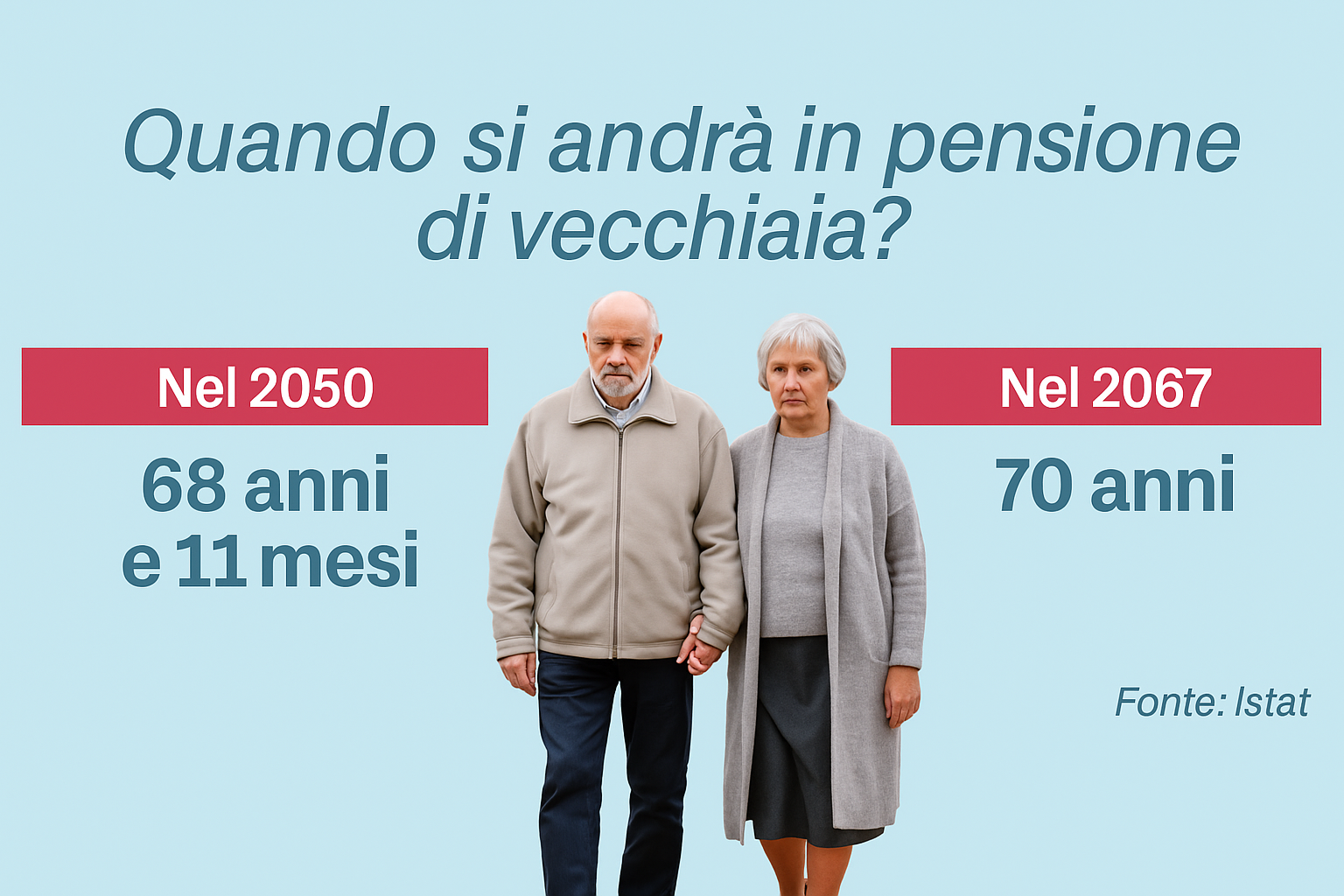 Nel 2050 andremo in pensione quasi a 69 anni