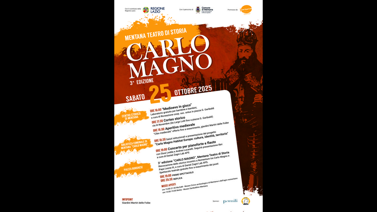 Mentana: rievocazione di Carlo Magno e Papa Leone III il 25 ottobre