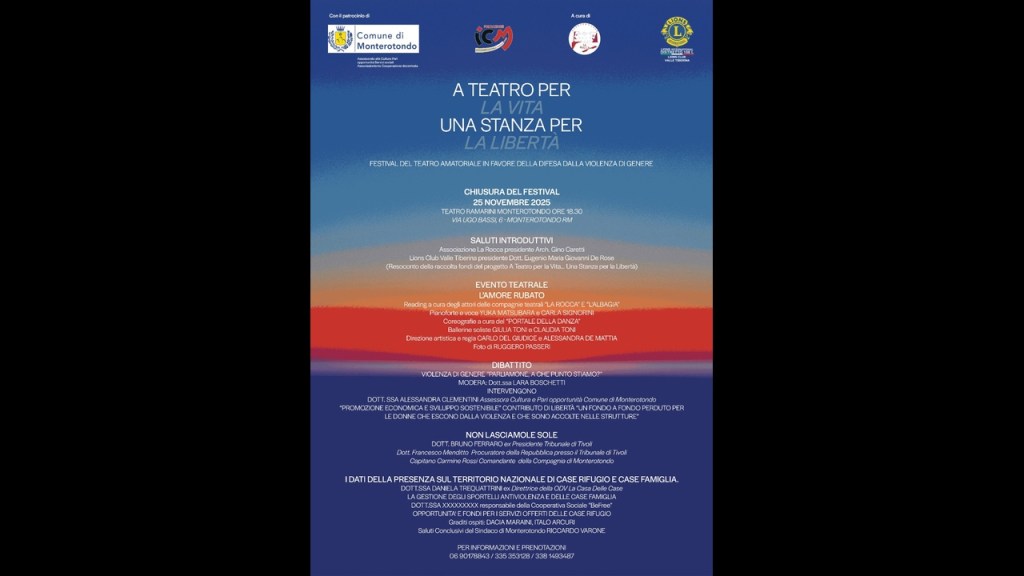 Monterotondo: al Teatro Ramarini un mese contro la violenza di genere