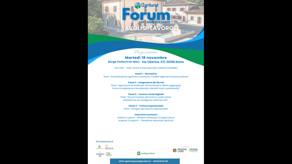 Agriturist Lazio celebra 60 anni con due giorni di eventi