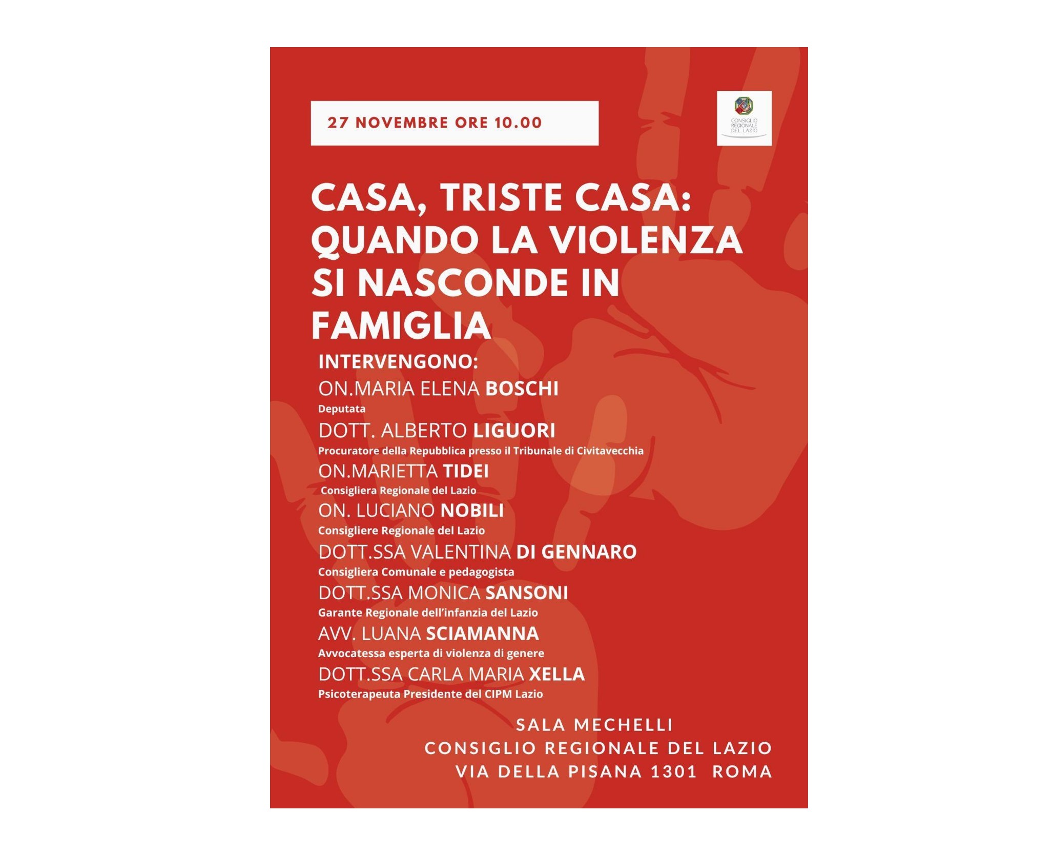 Violenza domestica: convegno al Consiglio regionale del Lazio