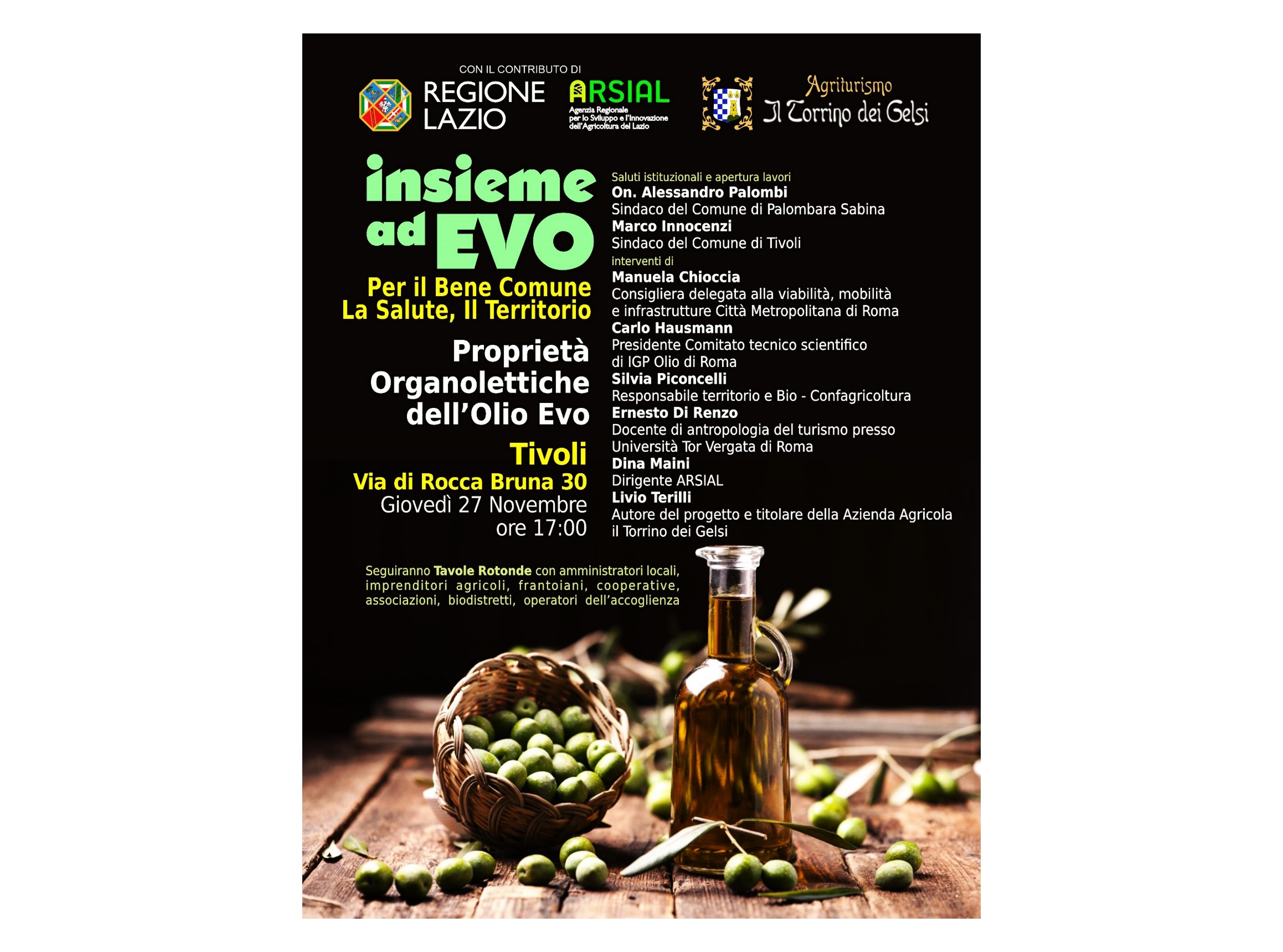 Oleoturismo: il progetto Insieme ad Evo fa tappa a Tivoli