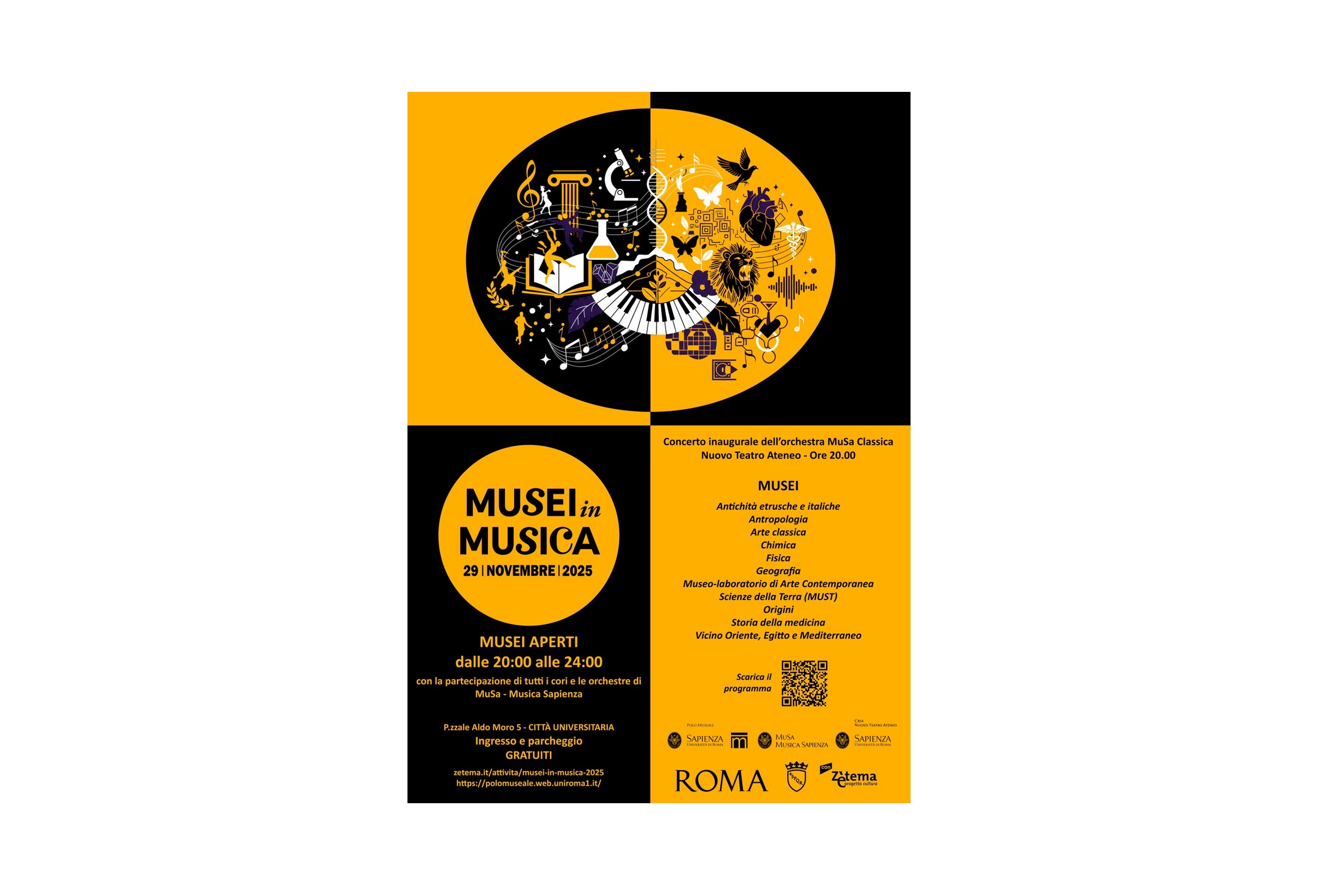 Musei in Musica 2025: la Sapienza apre 11 musei