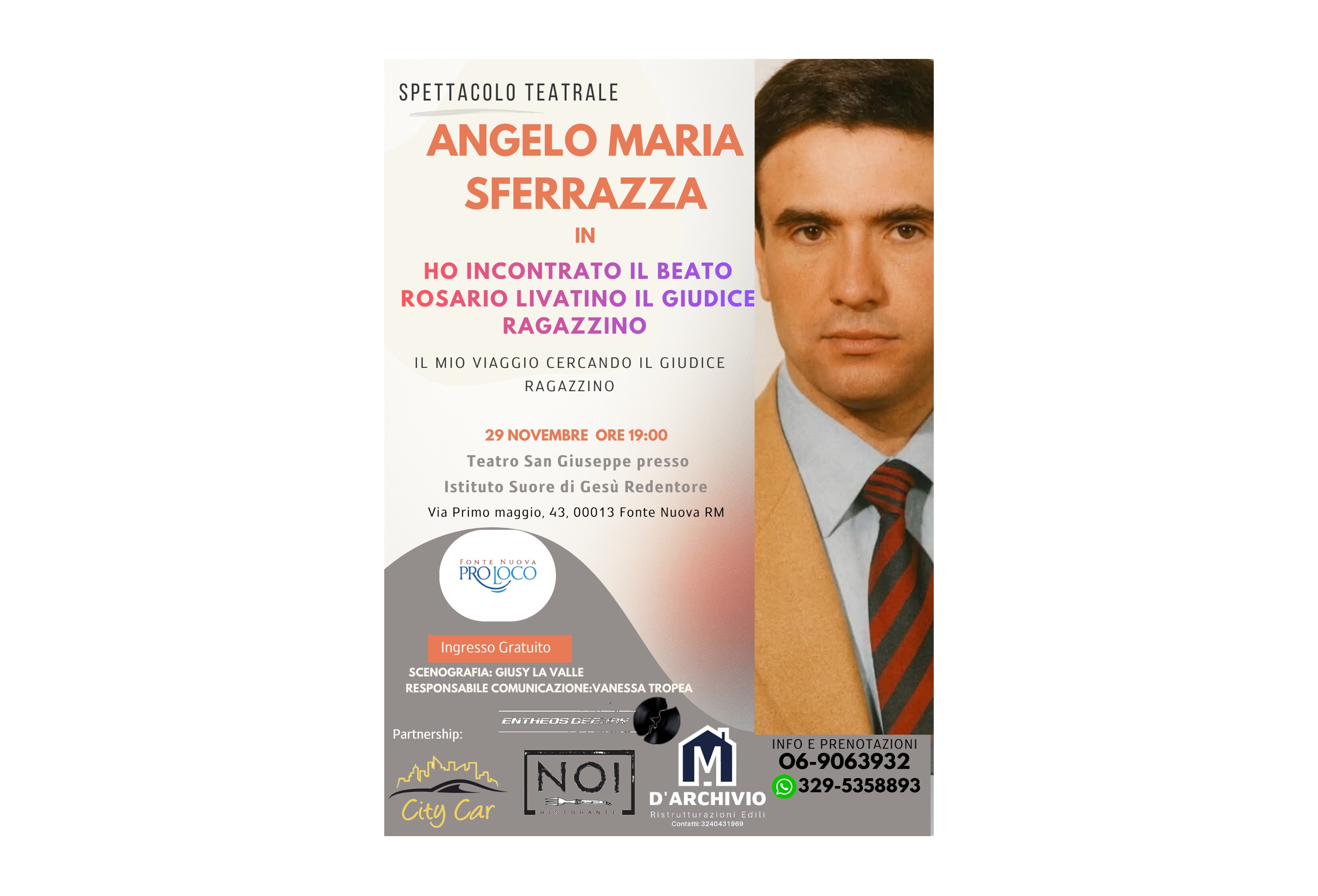 Spettacolo su Rosario Livatino a Fonte Nuova