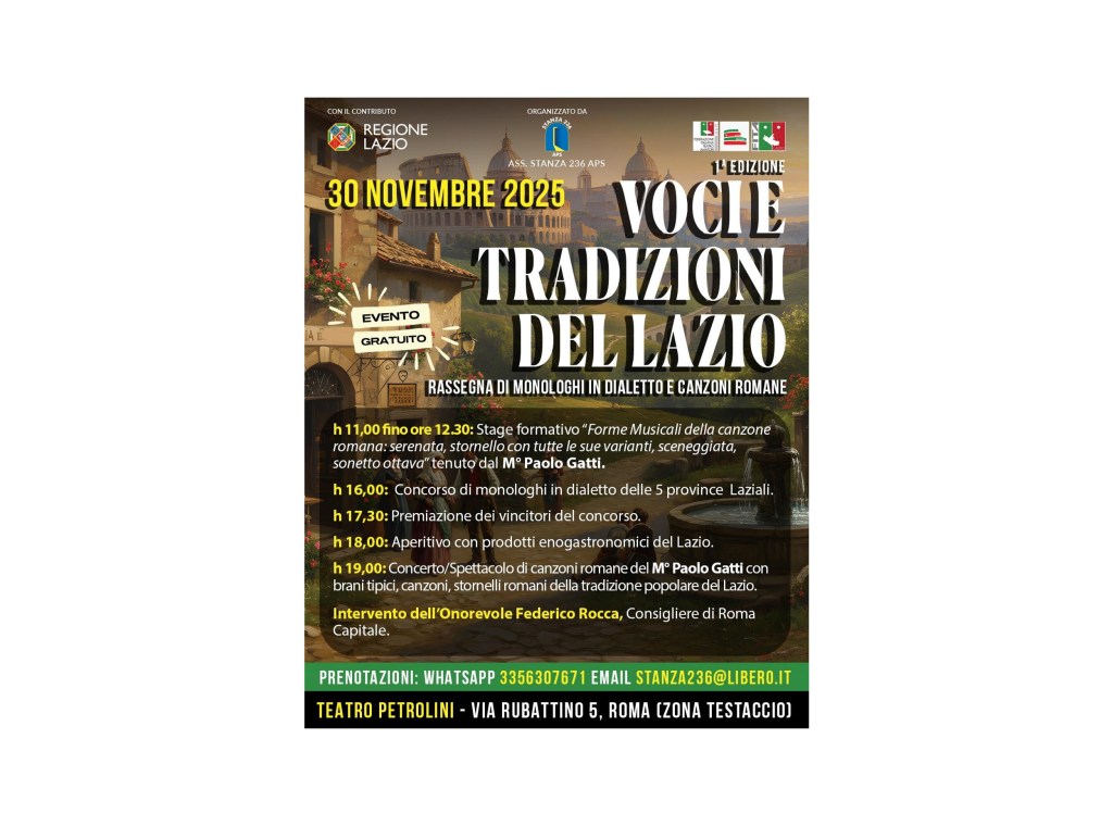 Voci e Tradizioni del Lazio al Teatro Petrolini