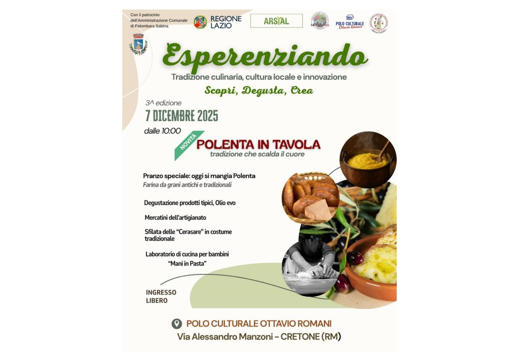 Esperenziando Cretone: domenica con polenta e tradizioni