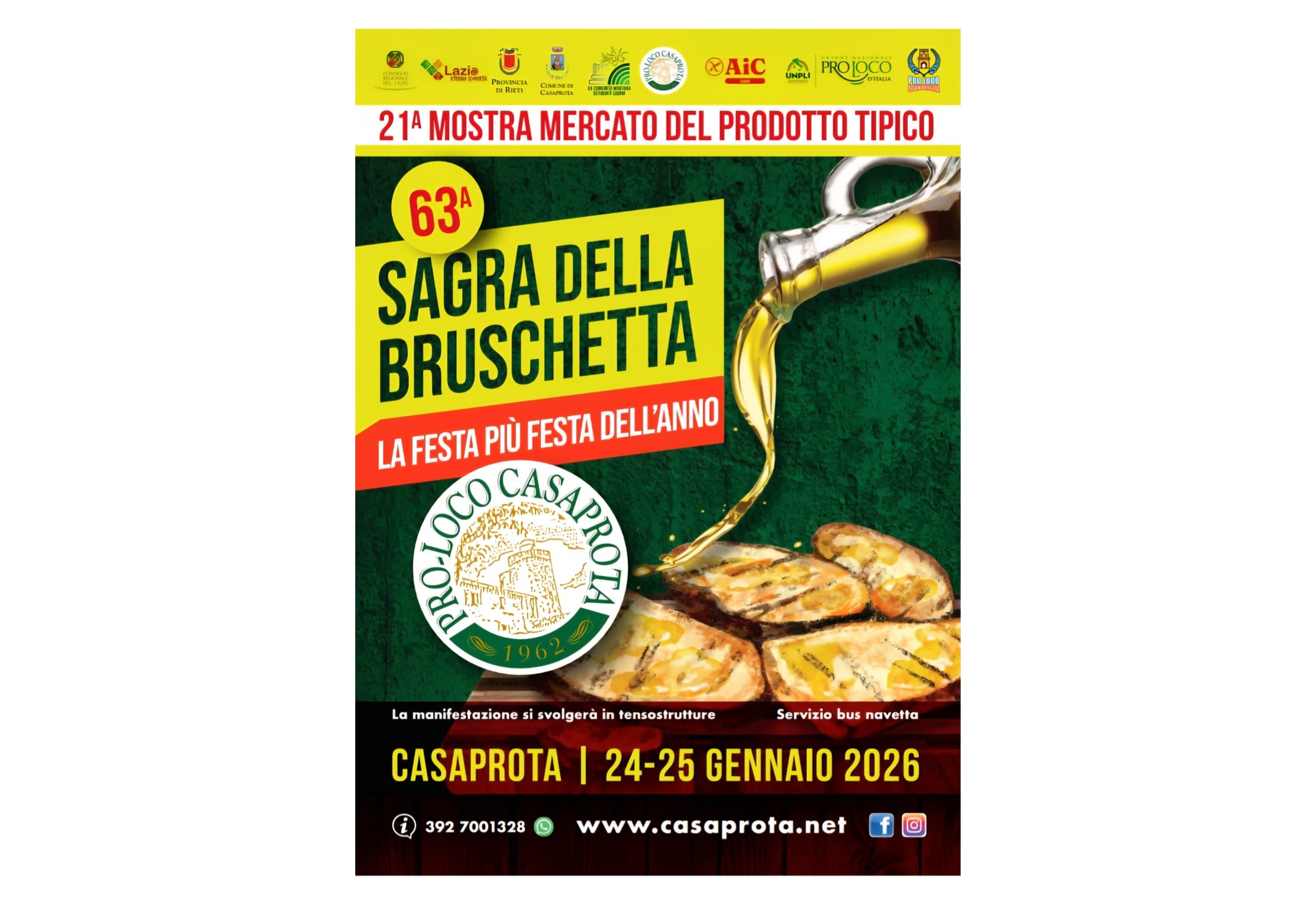 Casaprota celebra l’olio nuovo con la Sagra della Bruschetta