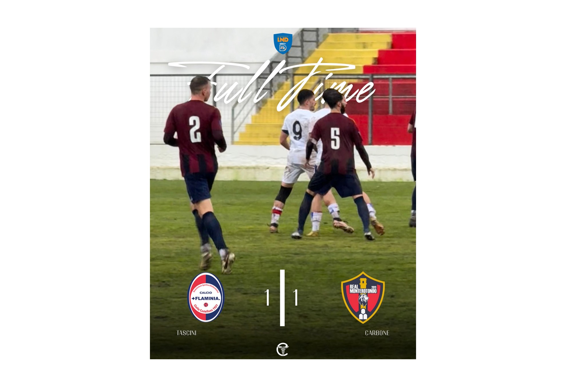 Serie D girone G: Real Monterotondo ferma la Flaminia