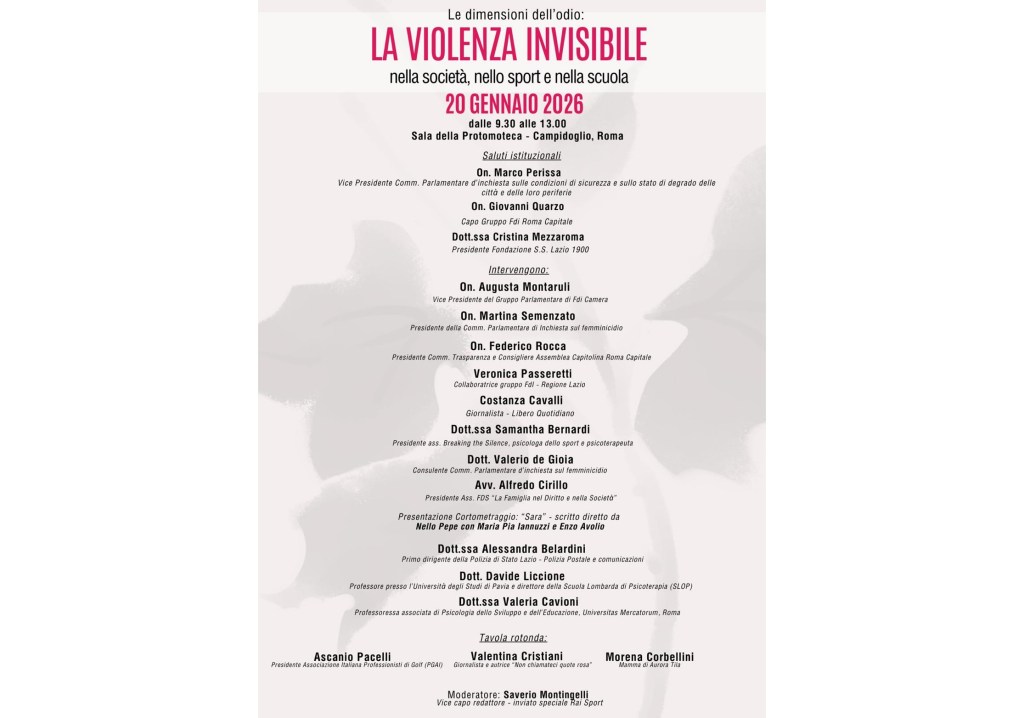 La violenza invisibile: convegno al Campidoglio