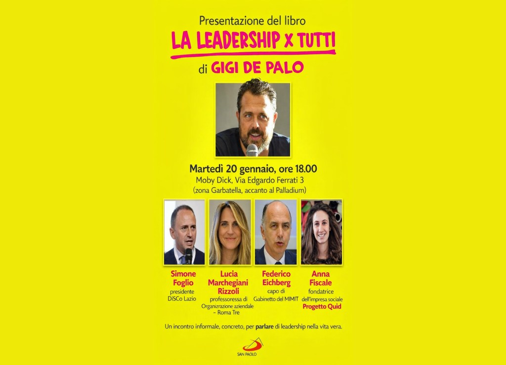 Gigi De Palo presenta “La leadership per tutti” a Roma