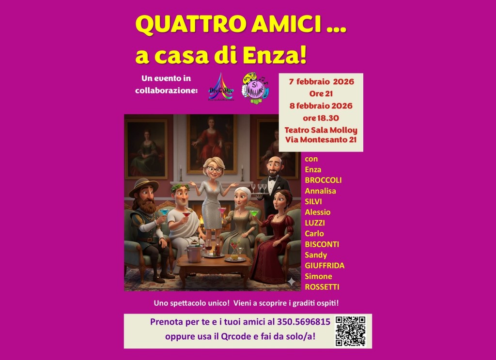 Quattro amici... a casa di Enza! in scena alla Sala Molloy