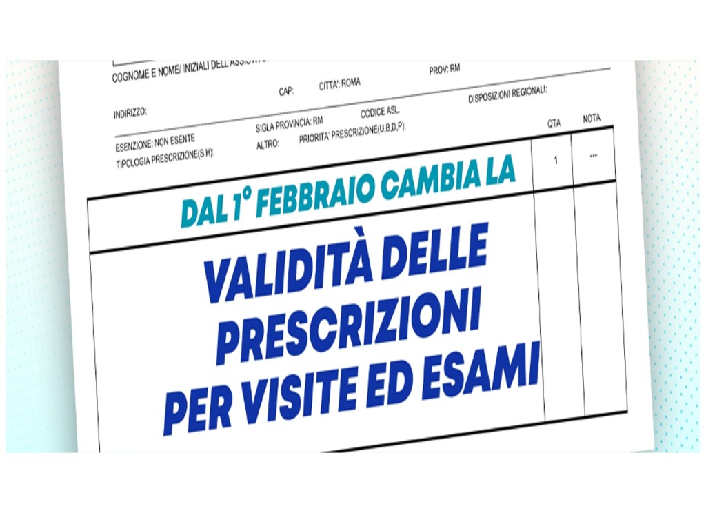 Sanità Lazio, dal 1 febbraio cambia la validità delle prescrizioni