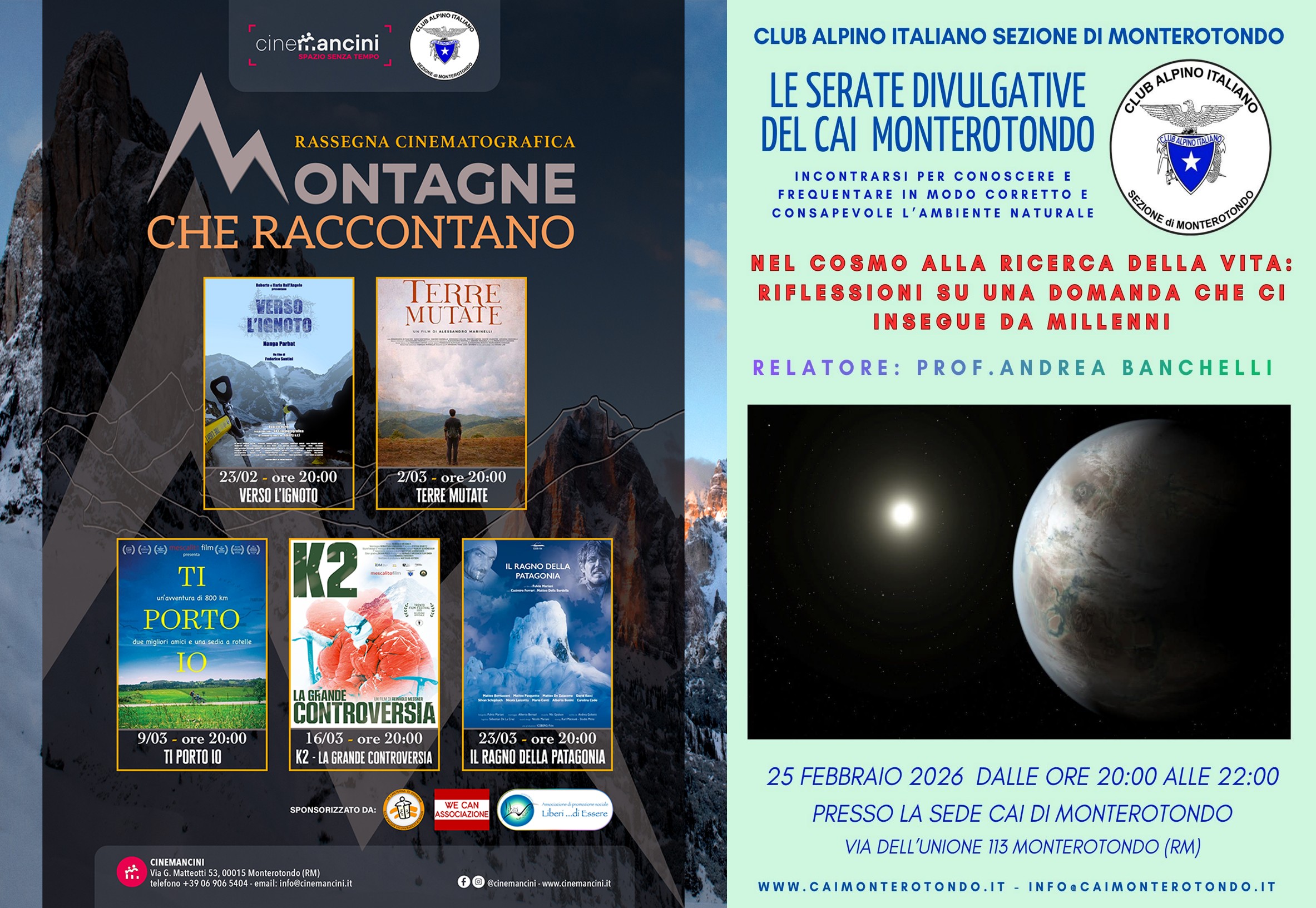 Montagne che raccontano e serata CAI Monterotondo