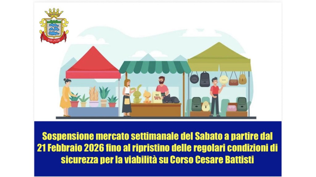Subiaco: sospeso il mercato del sabato per la voragine su Corso Cesare Battisti