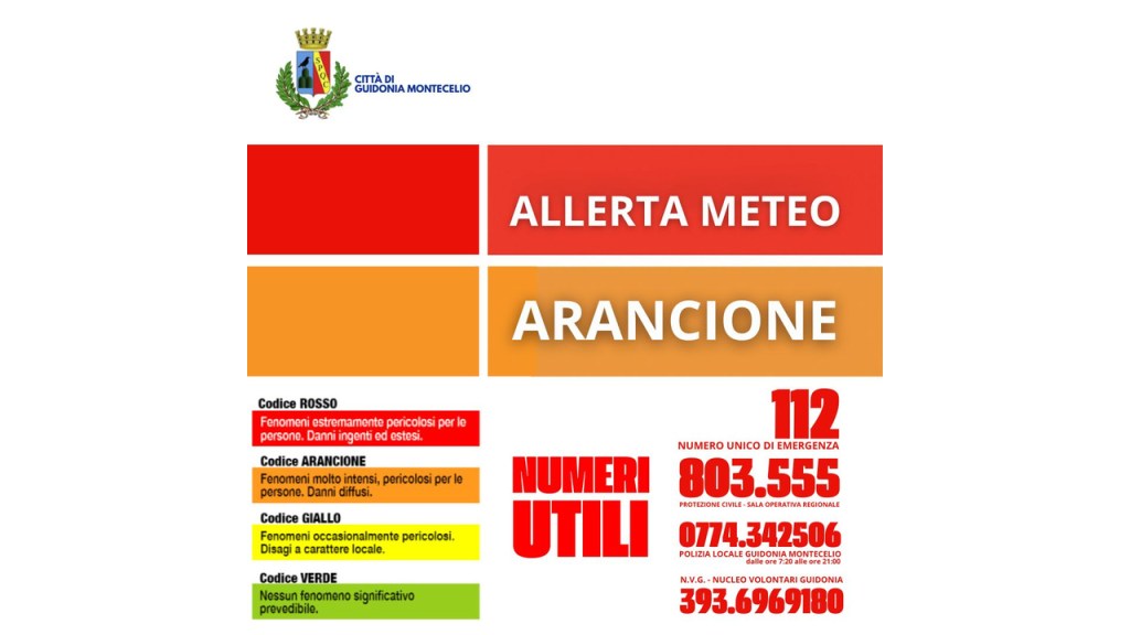 Guidonia Montecelio – Allerta arancione per vento forte: chiusi parchi e cimitero