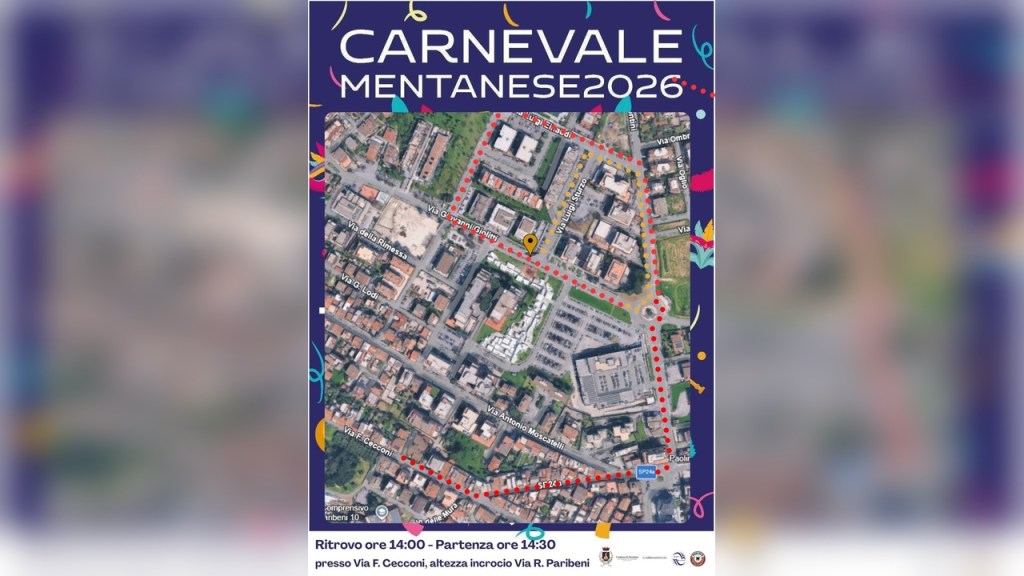 Carnevale Mentanese 2026: il percorso della sfilata di domenica 15 febbraio