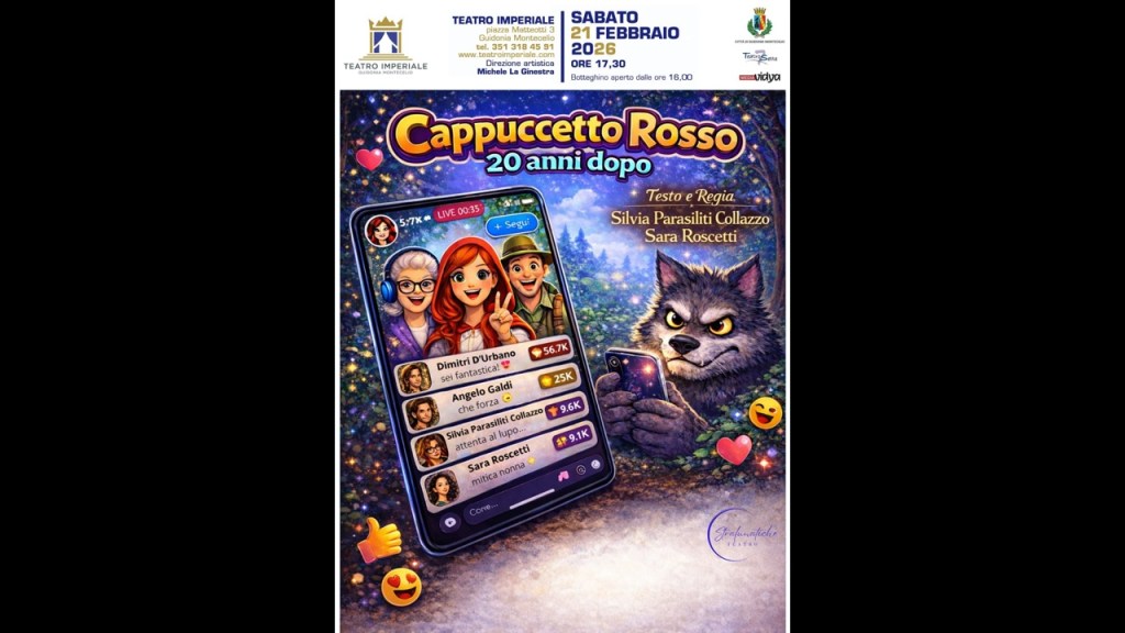 Guidonia: al Teatro Imperiale arriva “Cappuccetto Rosso 20 anni dopo”