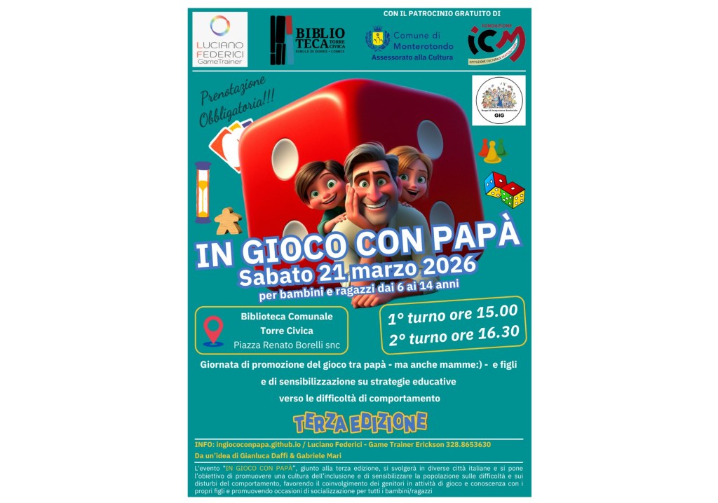 In gioco con papà: evento a Monterotondo