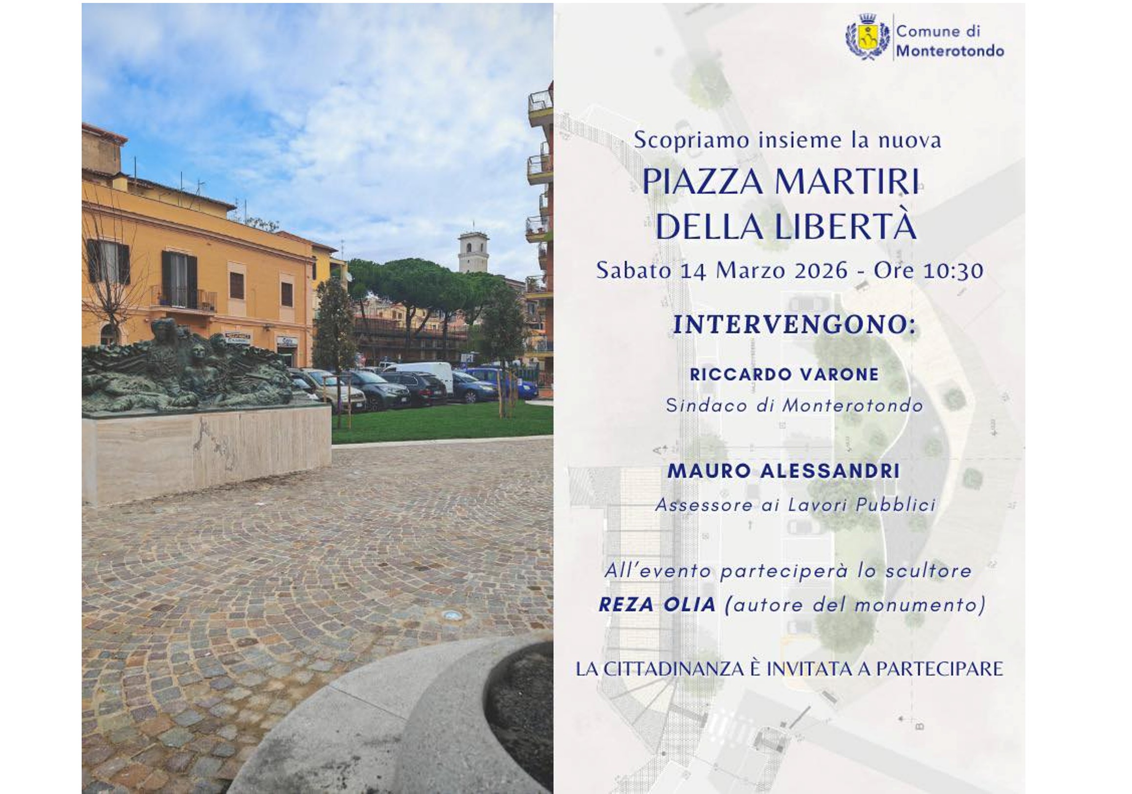 Monterotondo, inaugura Piazza Martiri della Libertà