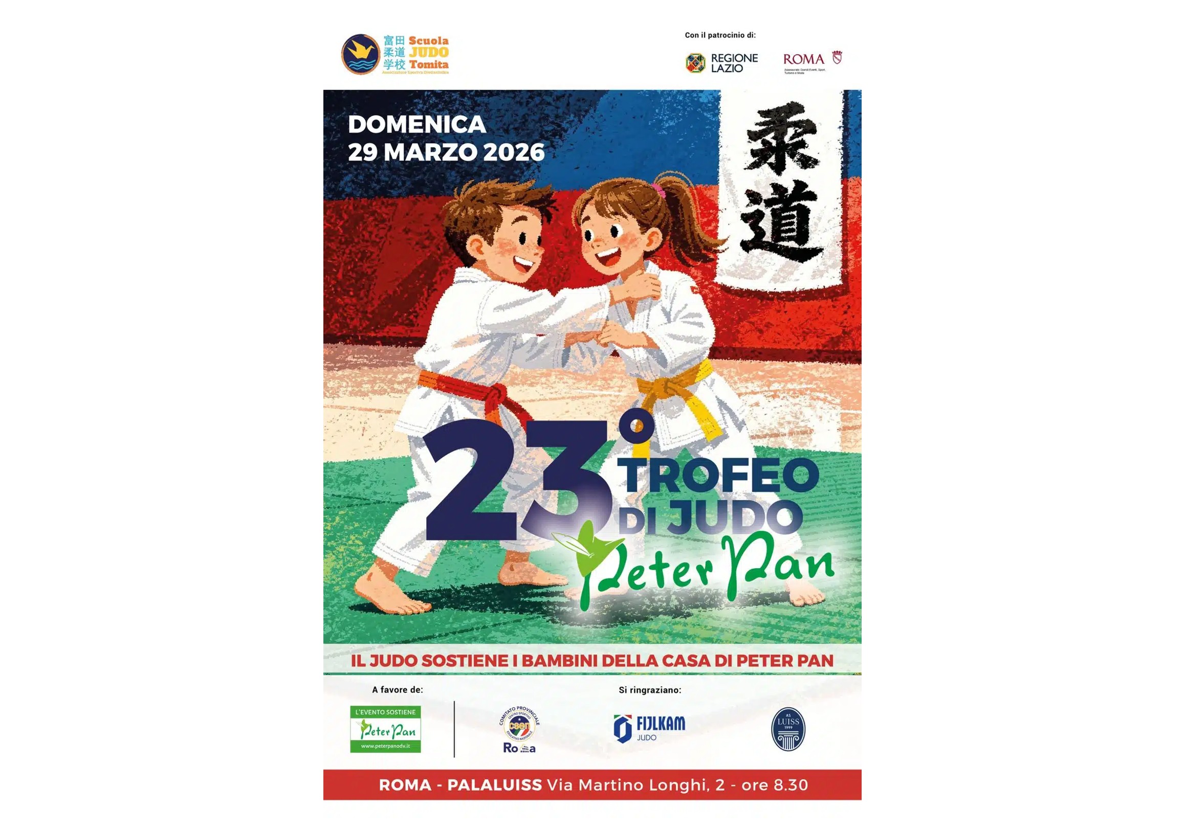 Roma, torna il Trofeo di judo Peter Pan solidale