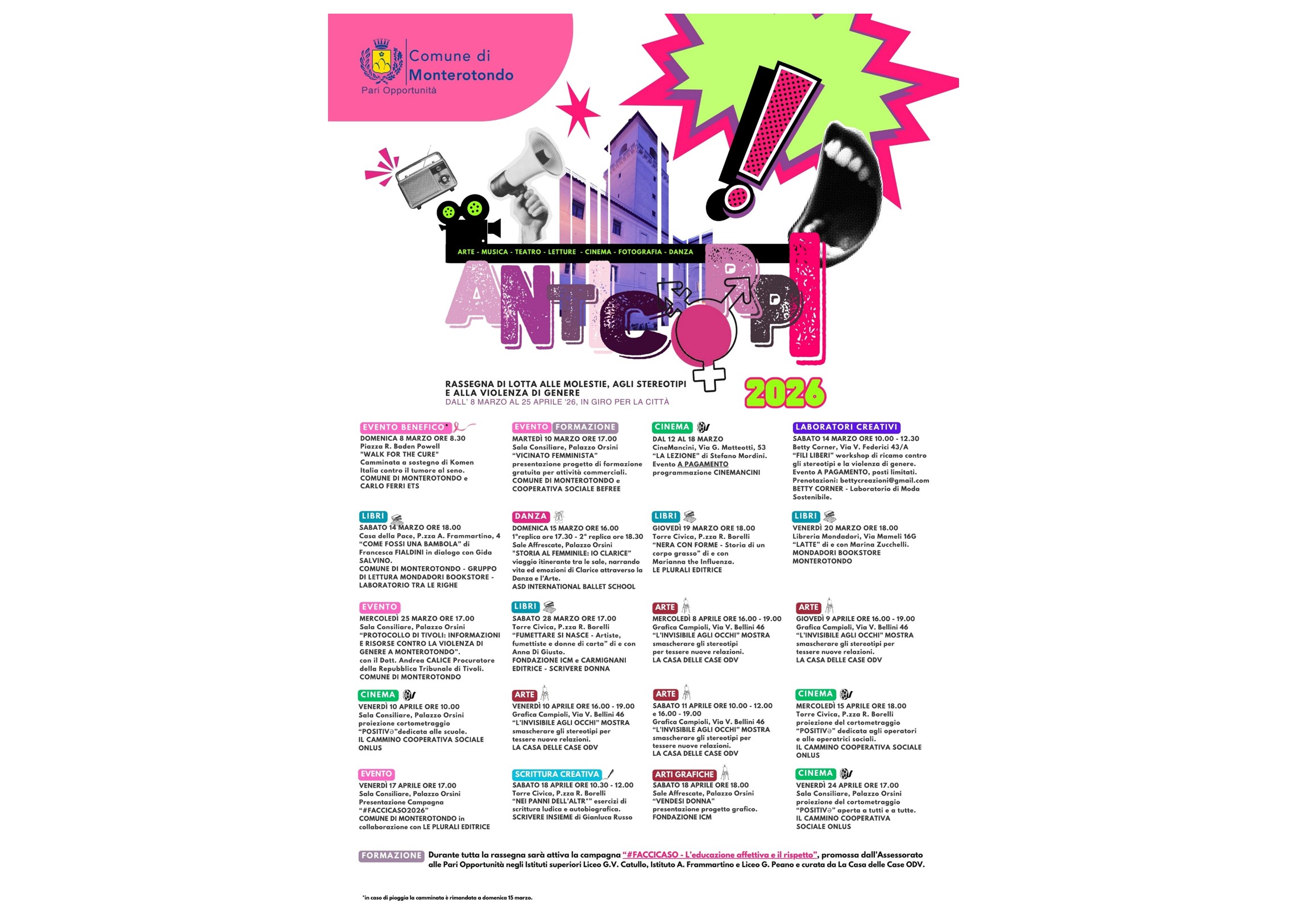 Monterotondo, torna la rassegna Anticorpi contro la violenza