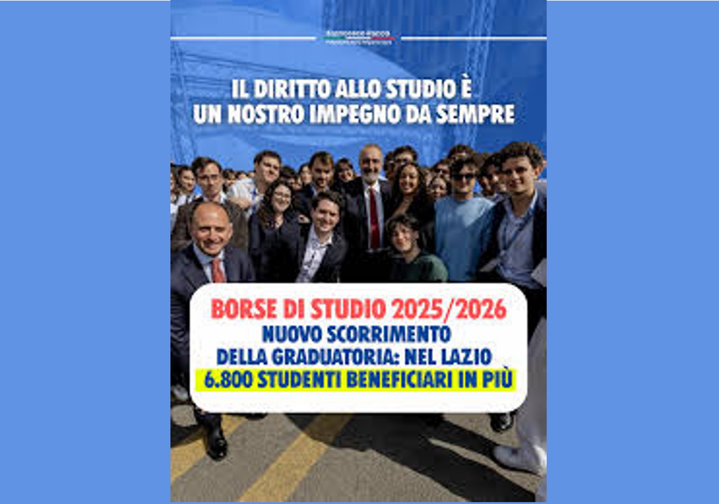Disco Lazio, borse di studio per 6.800 studenti in più