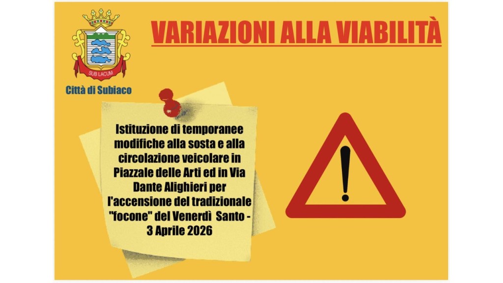 Subiaco – Venerdì Santo: modifiche alla viabilità per il tradizionale “focone”