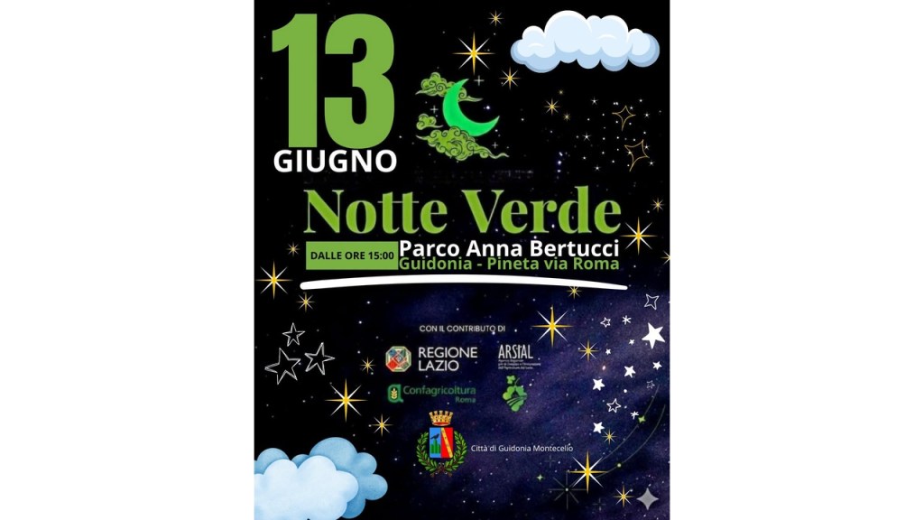 Guidonia Montecelio – Torna la “Notte Verde”: al Parco Anna Bertucci: tutte le info
