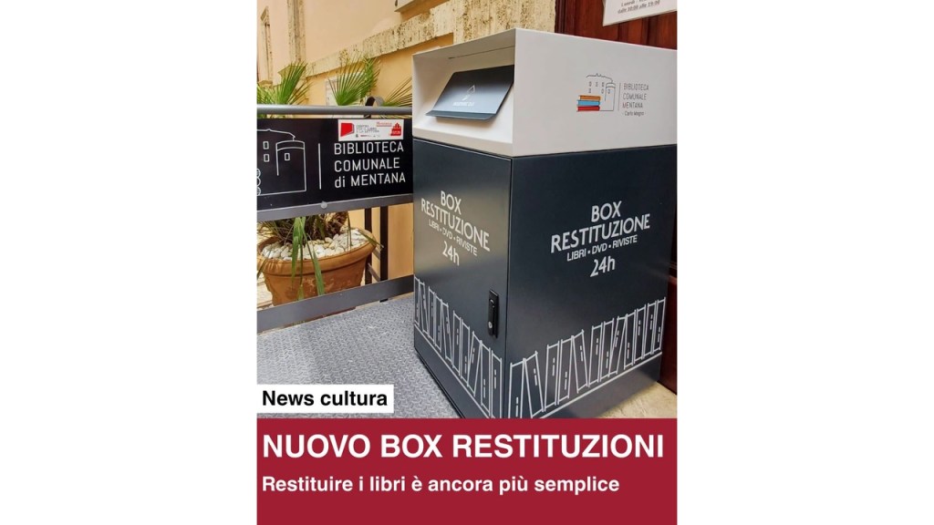 Mentana – Nuovo Box Restituzioni alla Biblioteca Carlo Magno: libri riconsegnabili 24 ore su 24