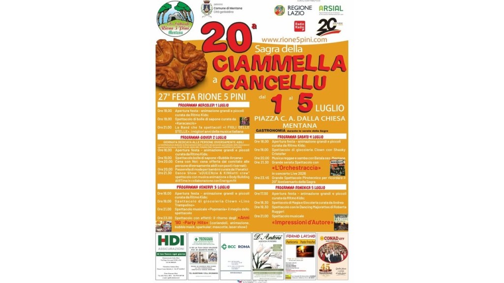 Mentana – Torna la Sagra della Ciammella a Cancellu: cinque giorni di festa