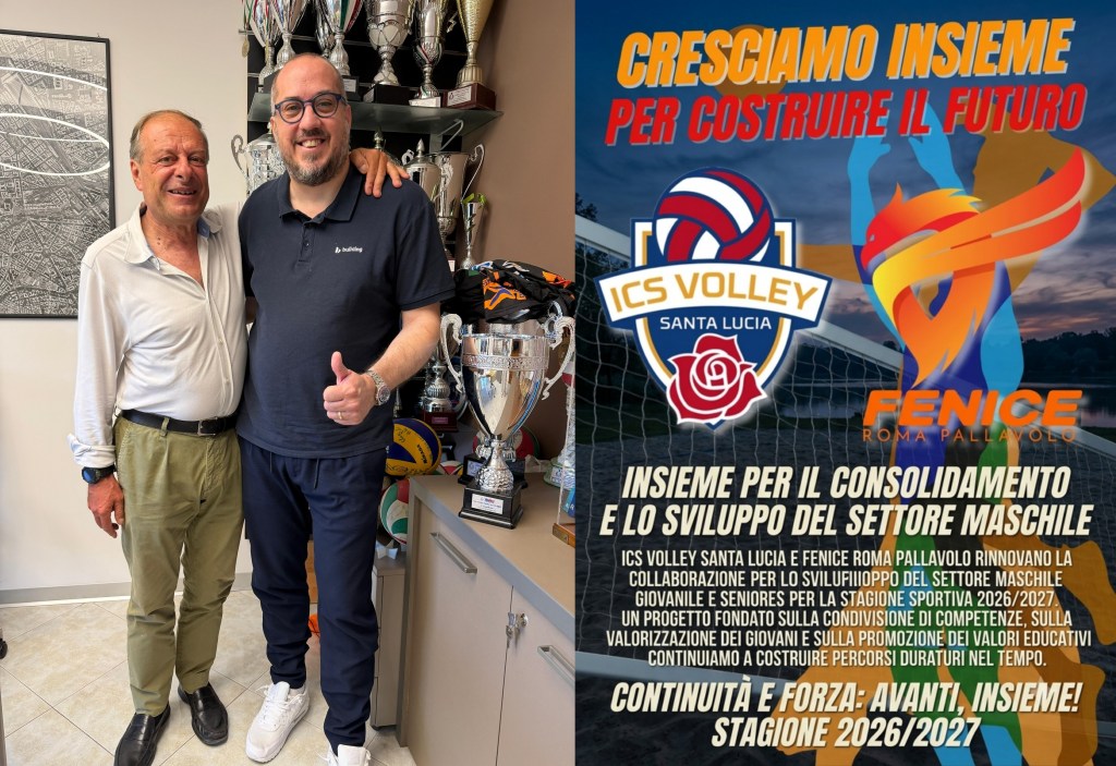 ICS Volley e Fenice Roma, avanti insieme: rinnovata la collaborazione per il settore maschile