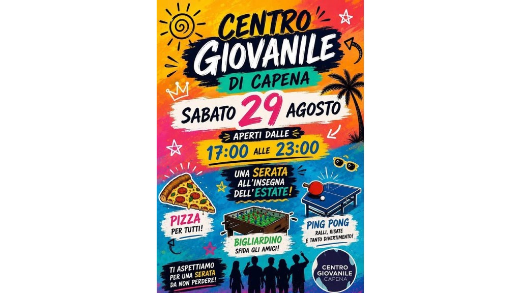 Capena, estate al Centro Giovanile: una serata dedicata ai ragazzi