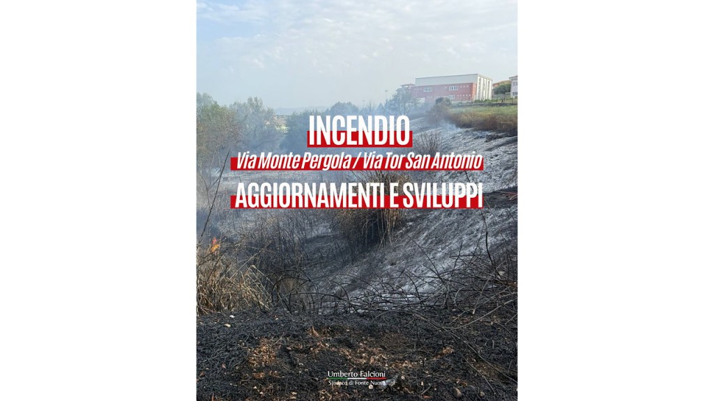 Fonte Nuova, vasto incendio tra via Pergola e via Tor Sant’Antonio: indagini in corso