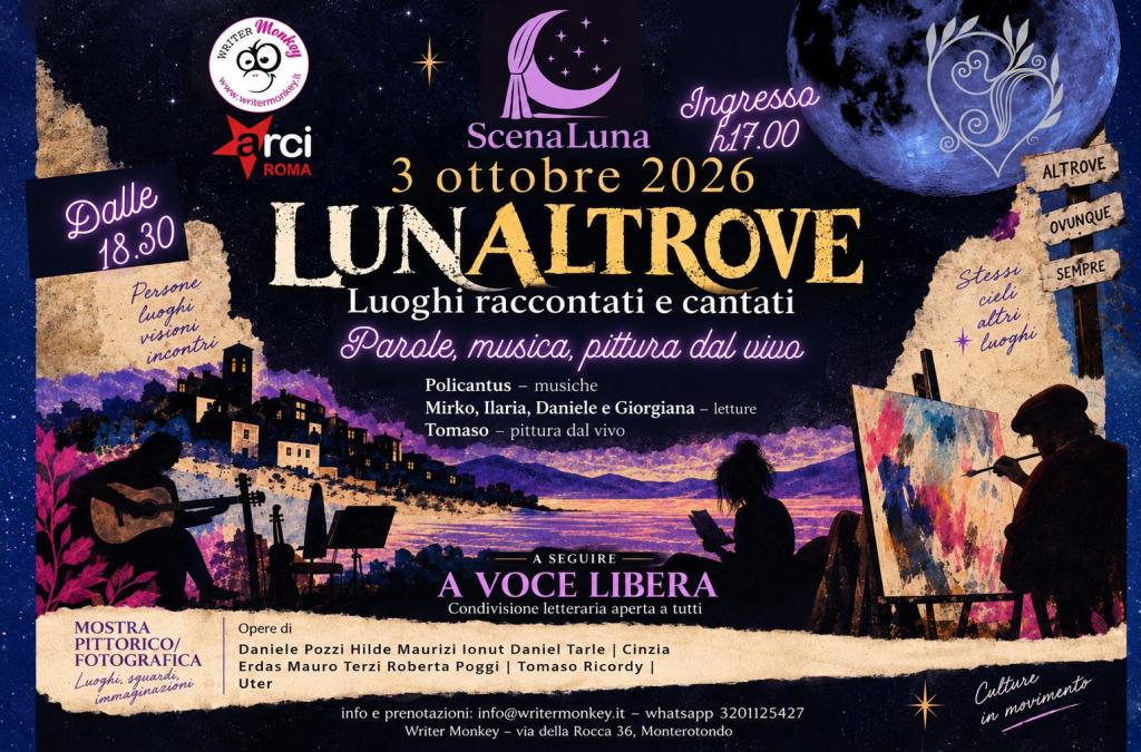 Monterotondo, torna ScenaLuna: nasce Lunaltrove tra musica, parole e pittura