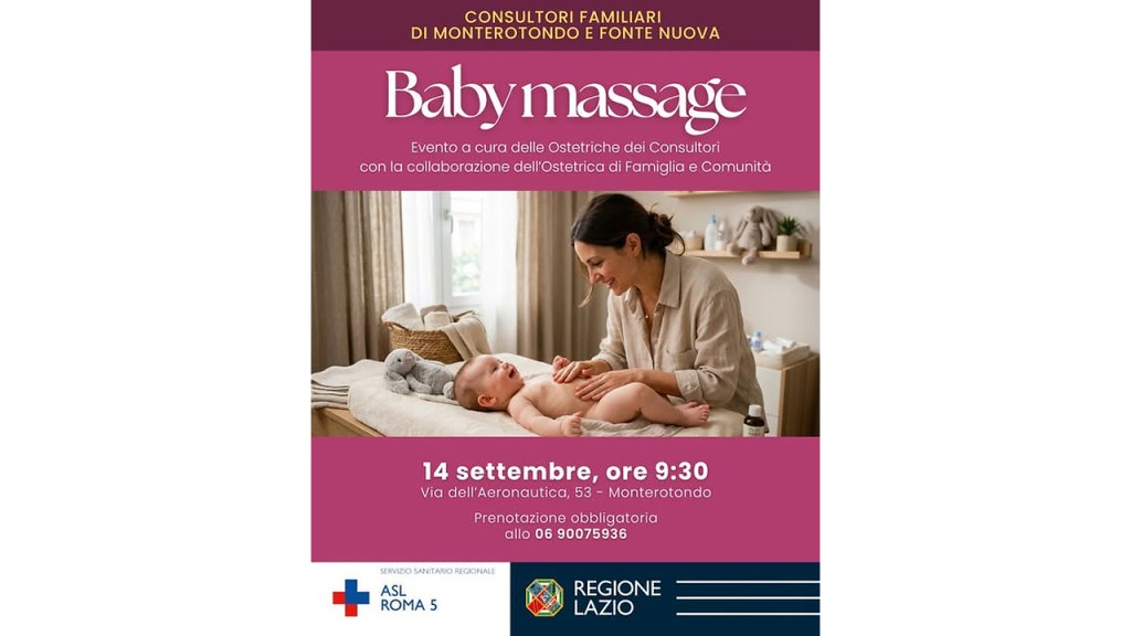 Baby massage a Monterotondo: incontro per genitori al Consultorio Familiare