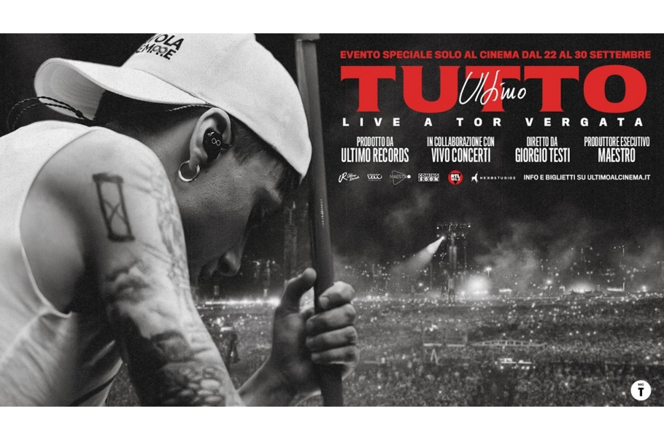 Ultimo, il concerto di Tor Vergata diventa storia al cinema