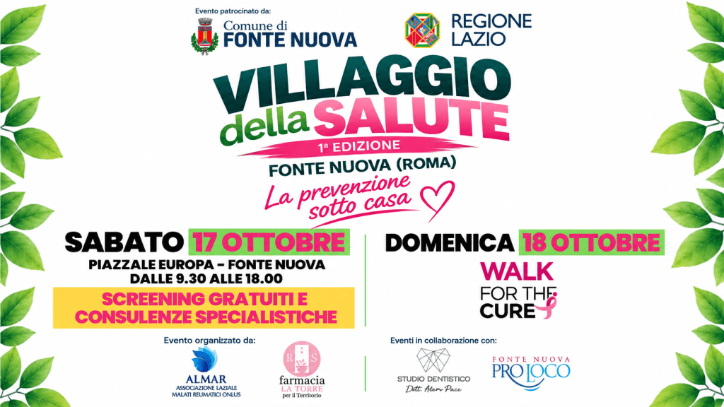 Fonte Nuova, arriva il Villaggio della Salute: screening gratuiti e visite specialistiche