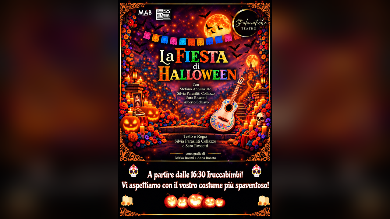 Guidonia Montecelio, al Teatro Imperiale arriva “La Fiesta di Halloween”: spettacolo e truccabimbi